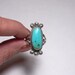 Vintage Artisan Genuine Turquoise Sterling Silver Ring