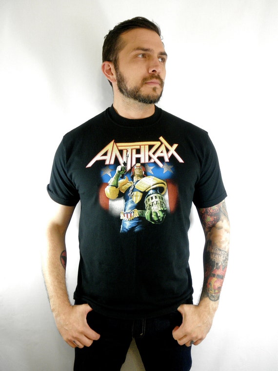 Original Vintage Anthrax T-shirt Judge Dredd I Am The Law