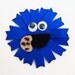 Cookie Monster Inspired Ribbon Sculpture Hair Clip.. Free Shipping on orders of 15 dollars or more