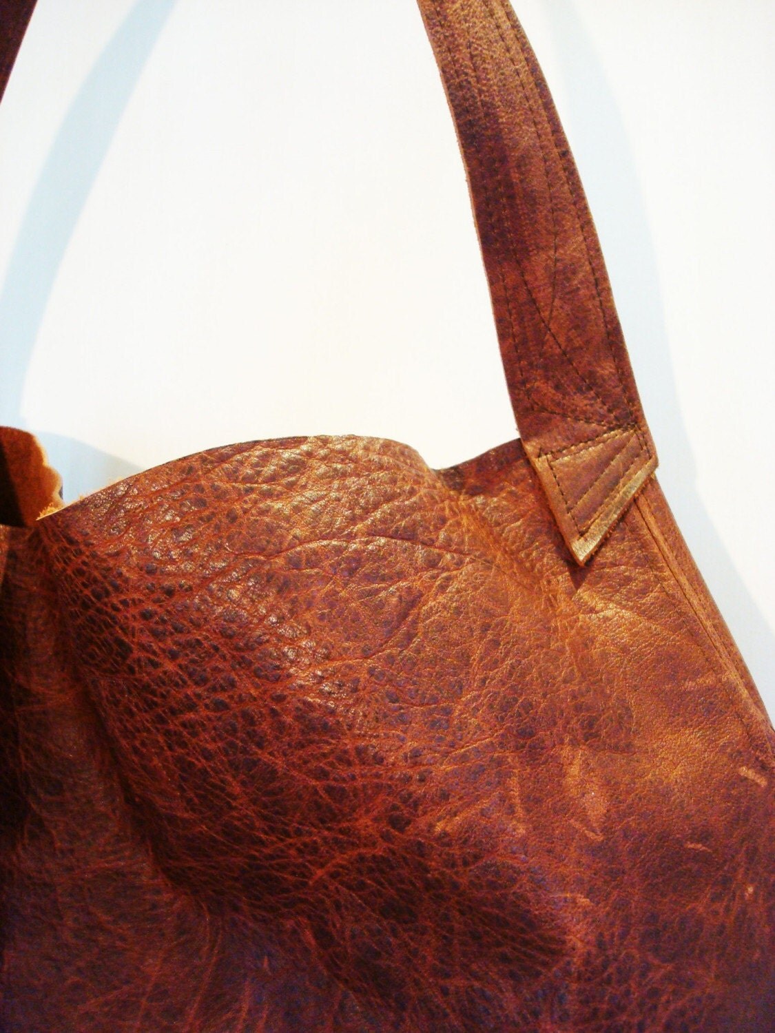 Leather Hobo Handbag Vintage Leather Brown Leather Hide