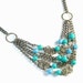 Cockatoo Blue Turquoise Upcycled Necklace