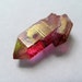 Ruby Rose Aura Quartz Crystal Point Pendant Point with Twin