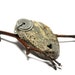 Distressed Jewelry Metalwork Necklace Slide On Pendant- Authentic Drilled, Engraved Slag Glass by Allybeans