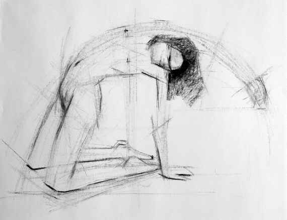 gesture drawing with charcoal