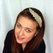 Silver Beaded Headband Goddess Crown Feather Leaf Headband for Women and Teens by Jill's Boutique
