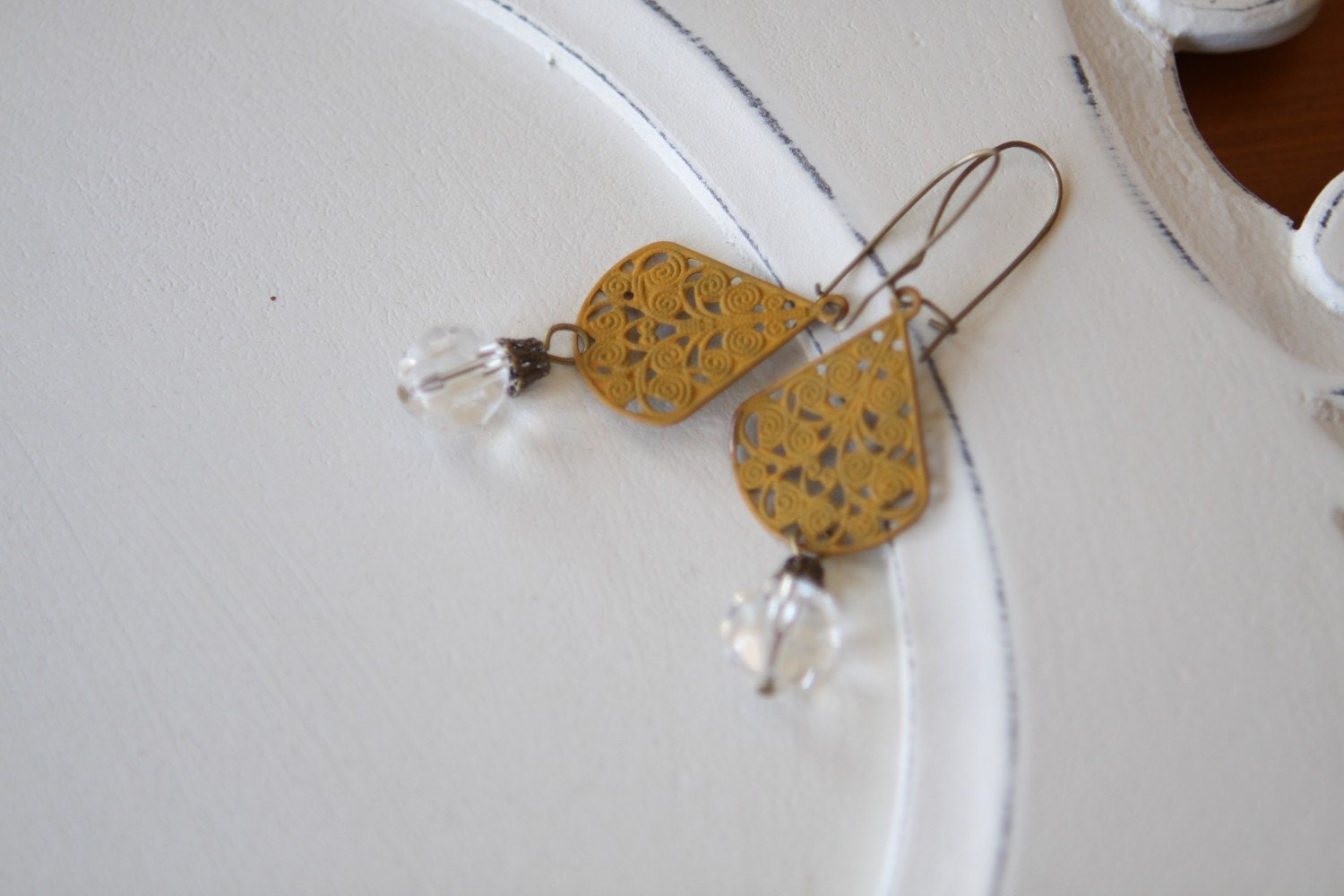 Mustard Yellow drop earrings
