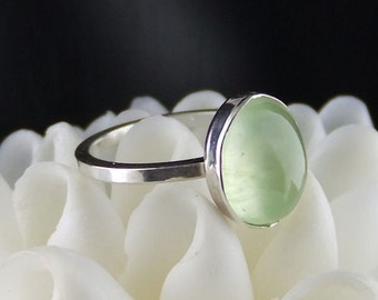 Prehnite Ring, Sterling Silver Ring, Green Gemstone Ring, Green Jewel Ring, Prehnite Jewelry, Prehnite Jewellery, Green Stone Silver Ring
