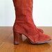 sale 1970's STACKED HEEL SUEDE boot. size 10.
