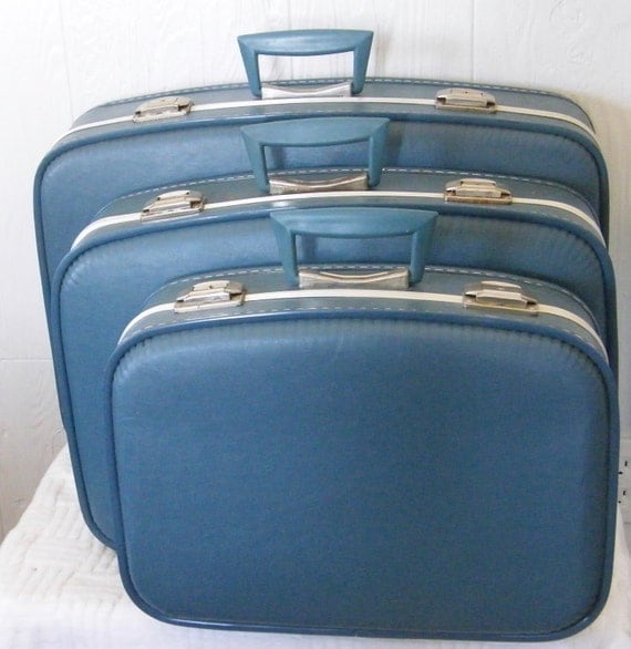 Vintage Suitcase Luggage Set 1960's 1970's