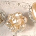 Vintage Ivory Pearl Rhinestone Silver Plated Bridal Bobby Pins, Jeweled Heirloom Hair Clips Set of 3