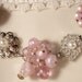 Vintage Soft Lilac Pink Pearl & Rhinestone Bracelet, Couture Cluster Earring Heirloom OOAK Bracelet