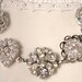 Vintage Crystal & Rhinestone Couture Bridal Bracelet, Cluster Earring OOAK Heirloom Bracelet