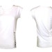 HYPERCLASH Crystal Cut T Shirt Small White Swarovski Crystal Womens Top Handmade Repurposed Upcycled Recycled Reclaimed Eco Friendly Fashion
