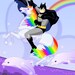 Batman riding robot unicorn print