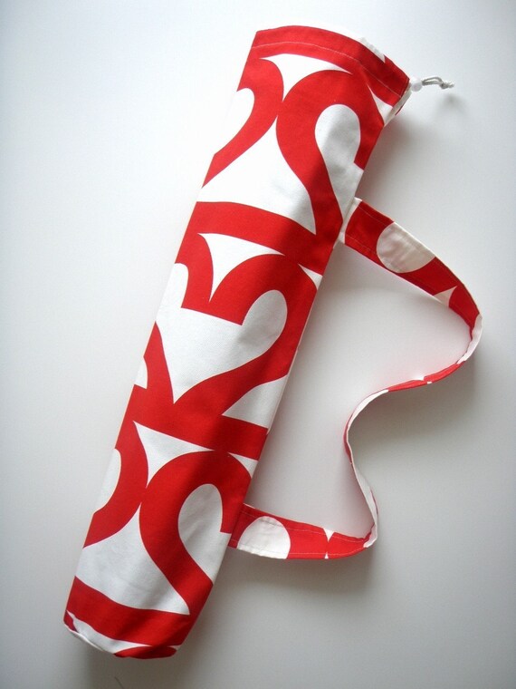 Yoga Mat Bag Love Handmade by BabiminiS on Etsy