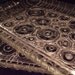 Vintage Glass Circles Snack Trays with four clear glass mugs