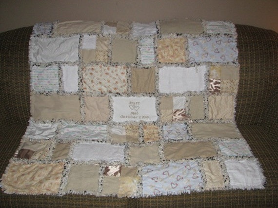 Personalized Wedding Rag Quilt Custom made for you...