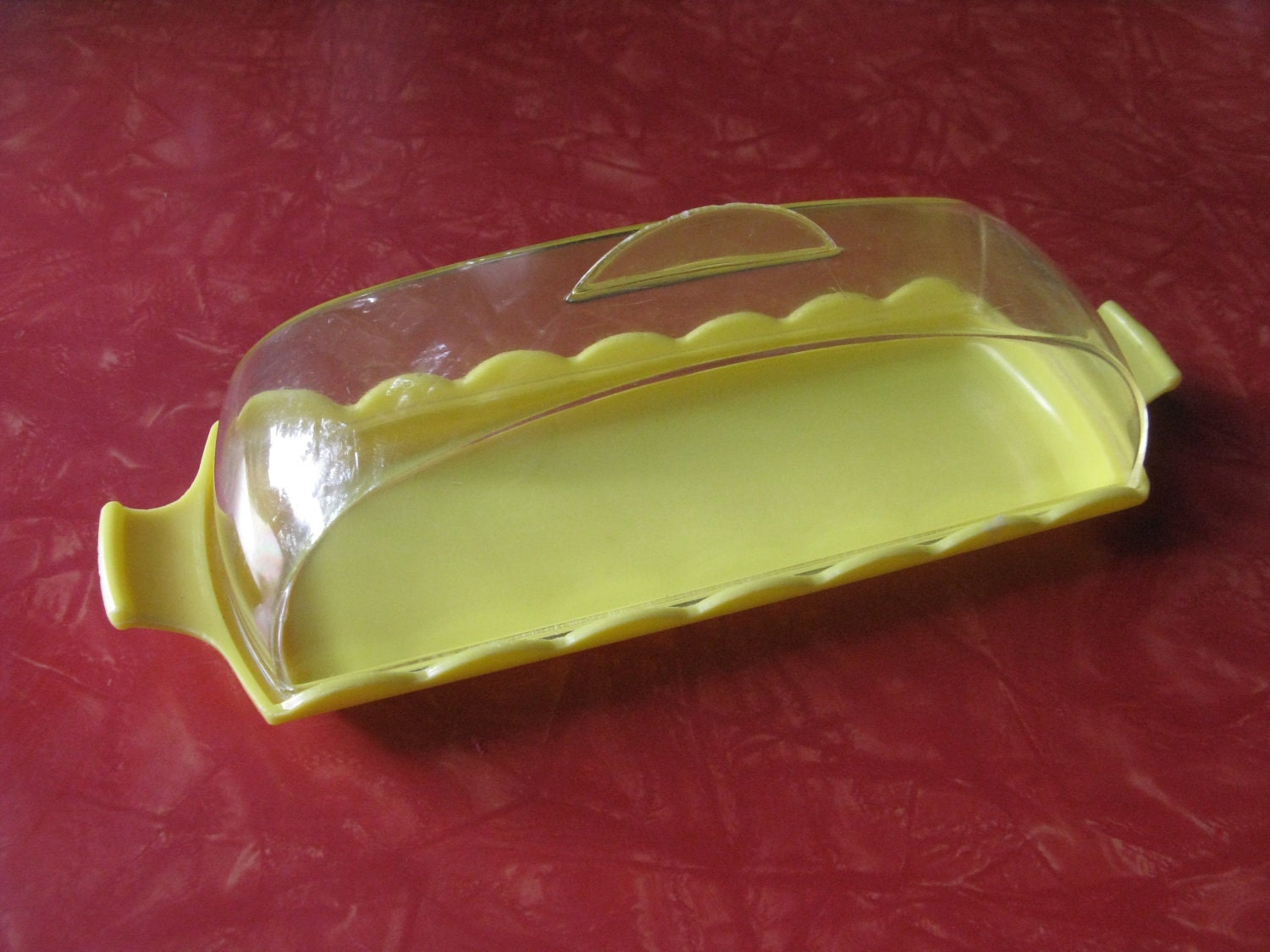 Vintage Blisscraft Yellow Plastic Butter Dish