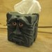 Grichels leather tissue box cover - "Smabelston" 15485 - forest green with copper star eyes