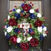 Fourth Of July Wreath 4th of July Wreath Patriotic Door Wreath Americana Cross Decoration Patriotic Wreath
