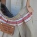 Vintage French linen Beach Bag- Shoulder Bag- personalized Leather tag- hand loomed hemp linen