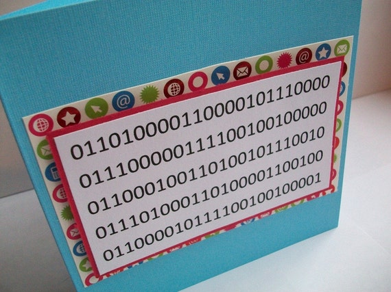 Binary Code Happy Birthday Card Deluxe for that Computer Geek