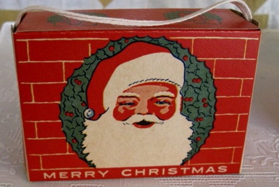 Vintage Christmas Candy Box Santa Claus