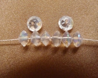 SALE!! Bead, Glass AB, Crystal, 6x3mm, Faceted Disc, Pkg Of 18 SALE!!!