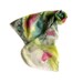 Hand Painted Long Silk Scarf Red Hearts in Green Bacground