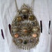 Vintage Ethnic Tribal Huge Pendant Stones Wirework Necklace 1960's