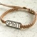 Spirit Friendship Bracelet Silver Statement Link On Cotton Cord Trust Faith Love