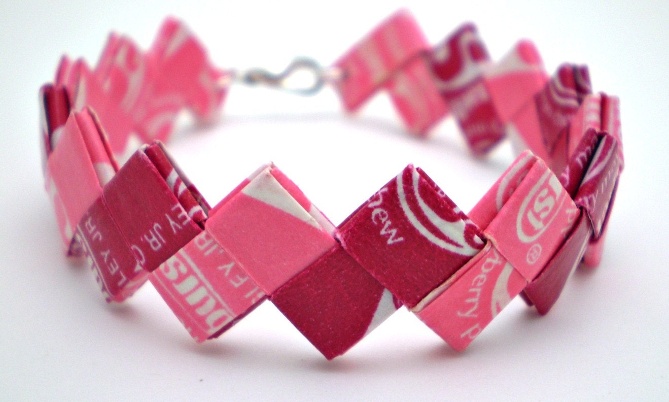 Starburst Recycled Candy Wrapper Bracelet Great Stocking