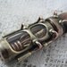 Steampunk USB flash drive with glowing interior and curved glass windows. 16 GIG. Copper, brass and glass. Waterproof.