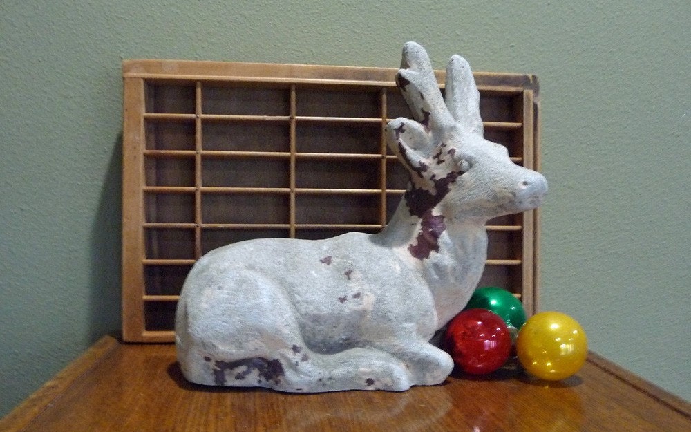 Vintage Concrete Deer Statue