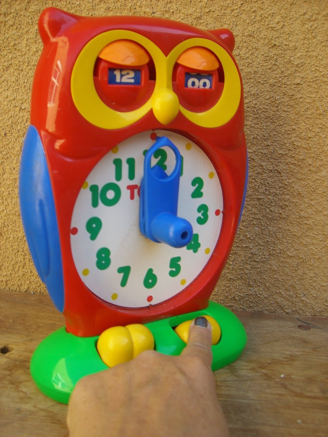 Vintage Tomy Owl Clock Learning Toy