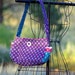 SALE - Purple Pink & Blue Cotton Fabric with Daisies Purse Shoulder Bag