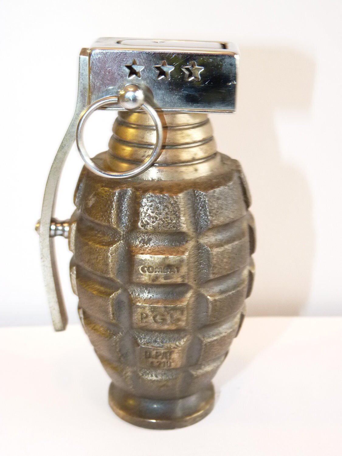 Vintage War Hand Grenade Cigarette Cigar Lighter Marked