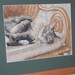 COMPLETED CROSS STITCH - Tabby Cat In A Chair