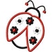 Ladybug Flower Applique Machine Embroidery Design