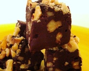 No Sugar Added Fudge - Chocolate Walnut Fudge - No Sugar Added - Chocolate Walnut - Organic Agave Nectar - Pernilla's Fudge