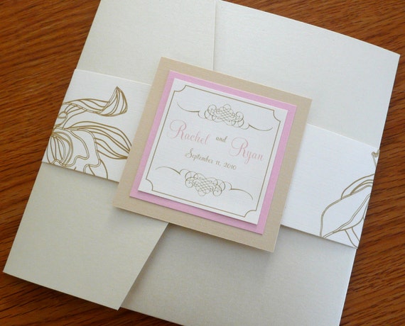 Pink And Champagne Wedding Invitations 6
