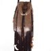 Cased muskrat medicine bag brown leather jaw