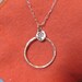 Charm Holder Necklace Flower Silver Forget Me Not Organic Round JJDLJewelryArt