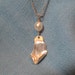 White Pearl Drop Necklace Silver Fold Form Pendant Asymmetric JJDLJewelryArt