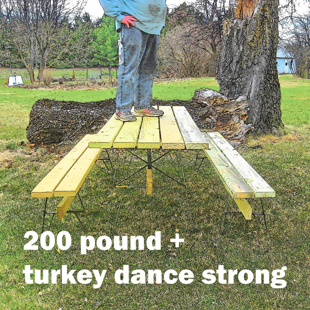 Outdoor Furniture Patio Table Metal Leg Kit w Seperate Benches