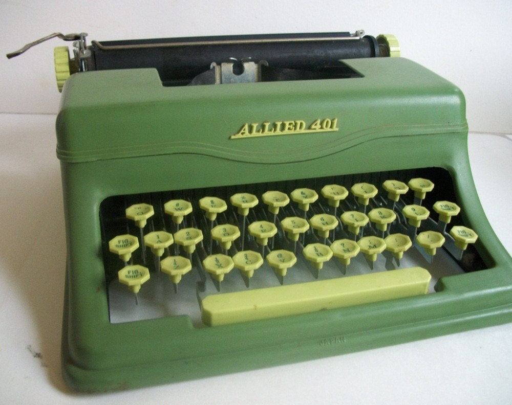 Vintage Green Typewriter Allied 401