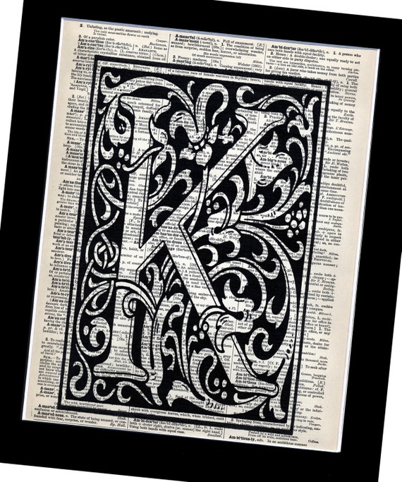 Dictionary Print Letter K 8 x 10 BOGO Sale by DigitalDancer