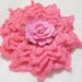 4" french pink crocheted size 10 cotton thread applique scrapbooking sewn on home decor handmade embellishments
