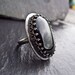 Black onyx and sterling silver cocktail statement ring