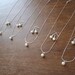 6 Bridesmaid Gift Sets Single Pearl Wedding - Necklace, Earrings - bridesmaid jewelry under 15